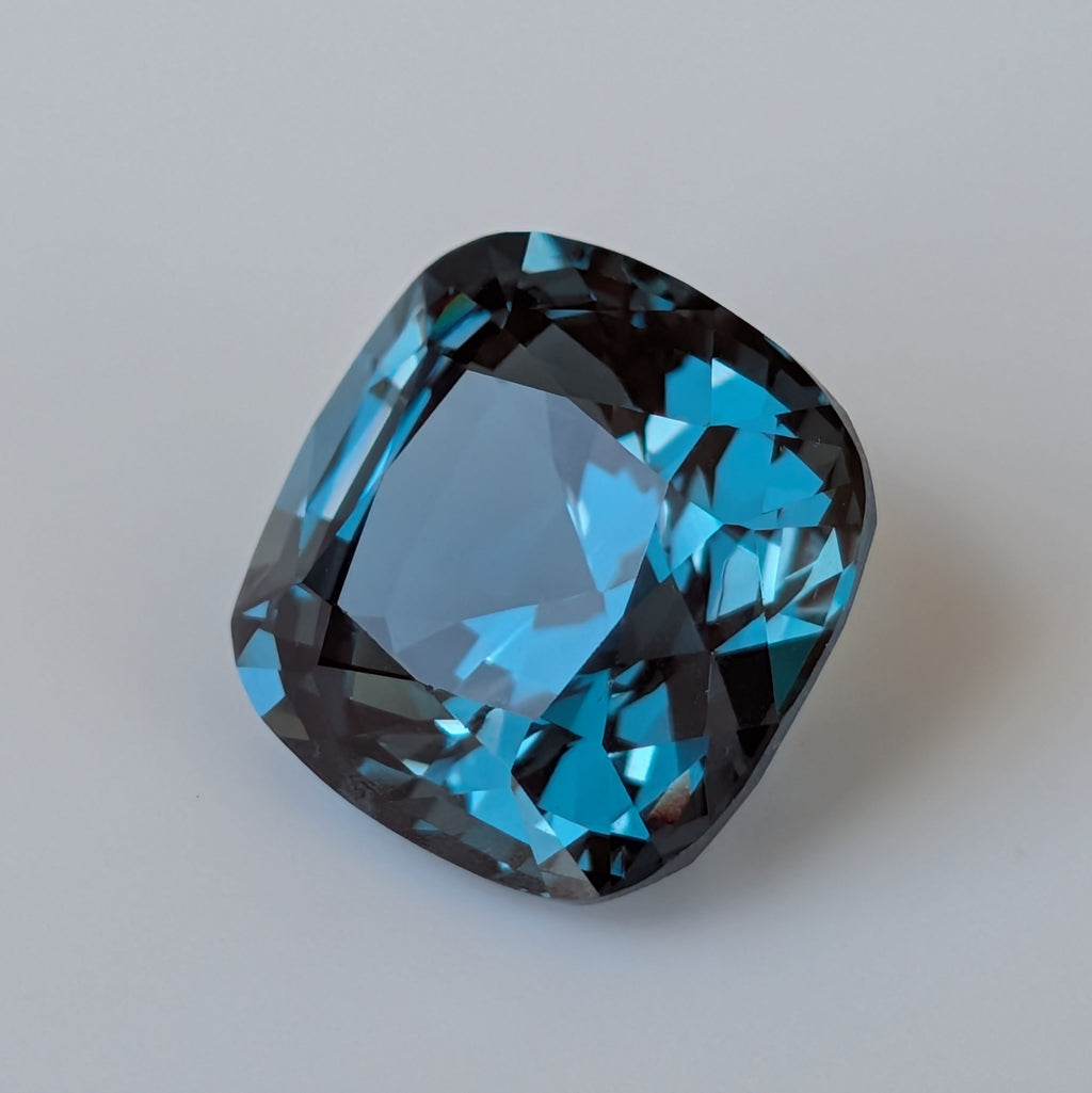 Synthetic Dark Teal Spinel - 9.7 ct (11.9mm)