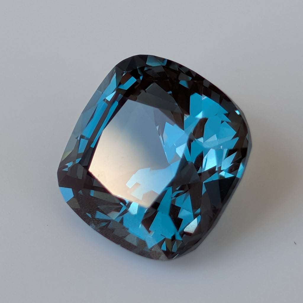 Synthetic Dark Teal Spinel - 9.7 ct (11.9mm)