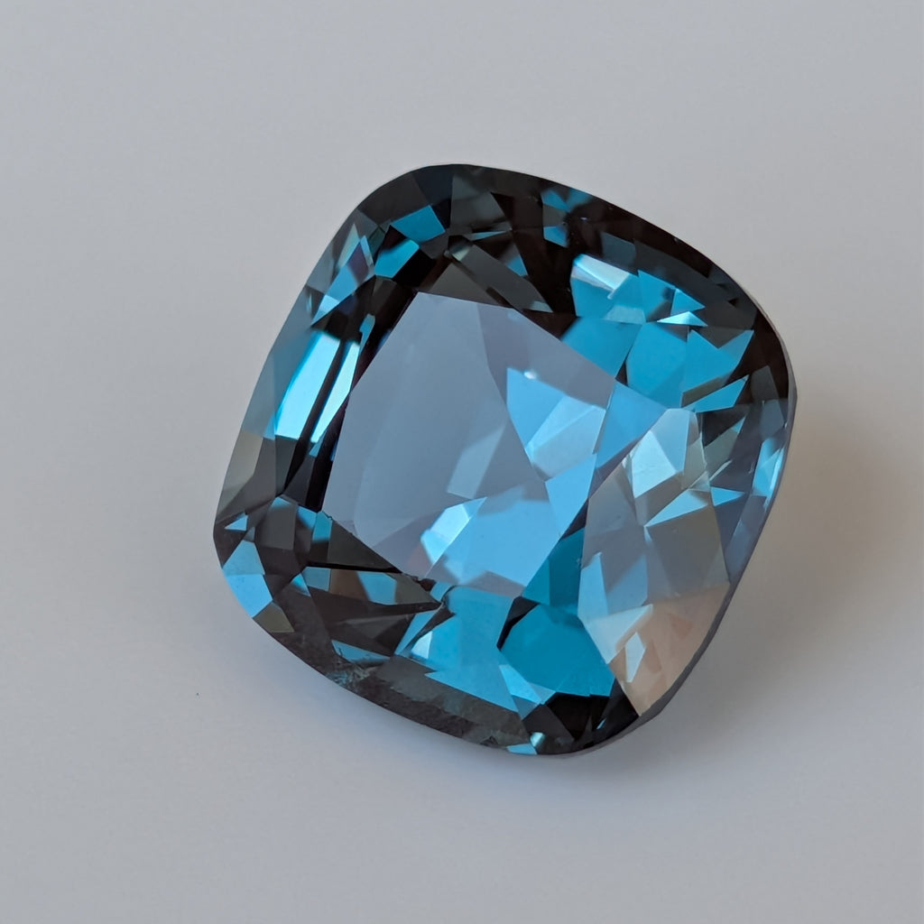 Synthetic Dark Teal Spinel - 9.7 ct (11.9mm)