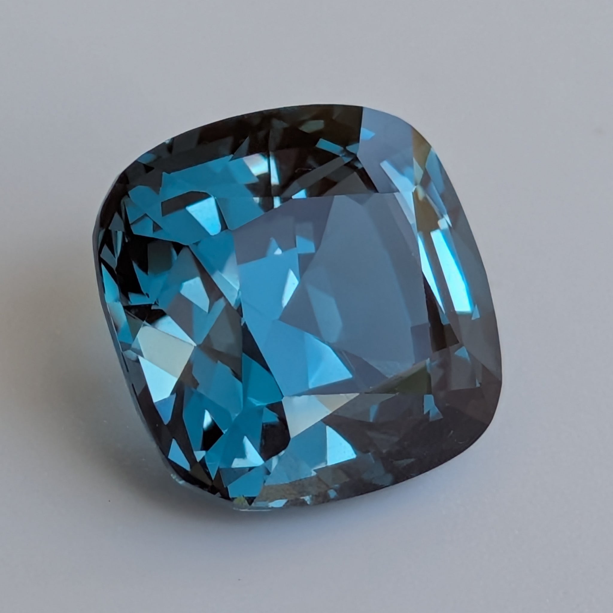 Synthetic Dark Teal Spinel - 9.7 ct (11.9mm)